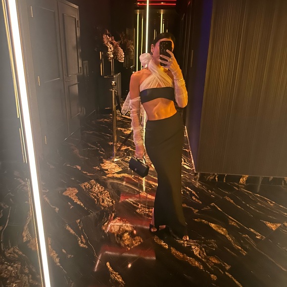 Helsa Leather Top and Crepe Skirt Set - Picture 6 of 6